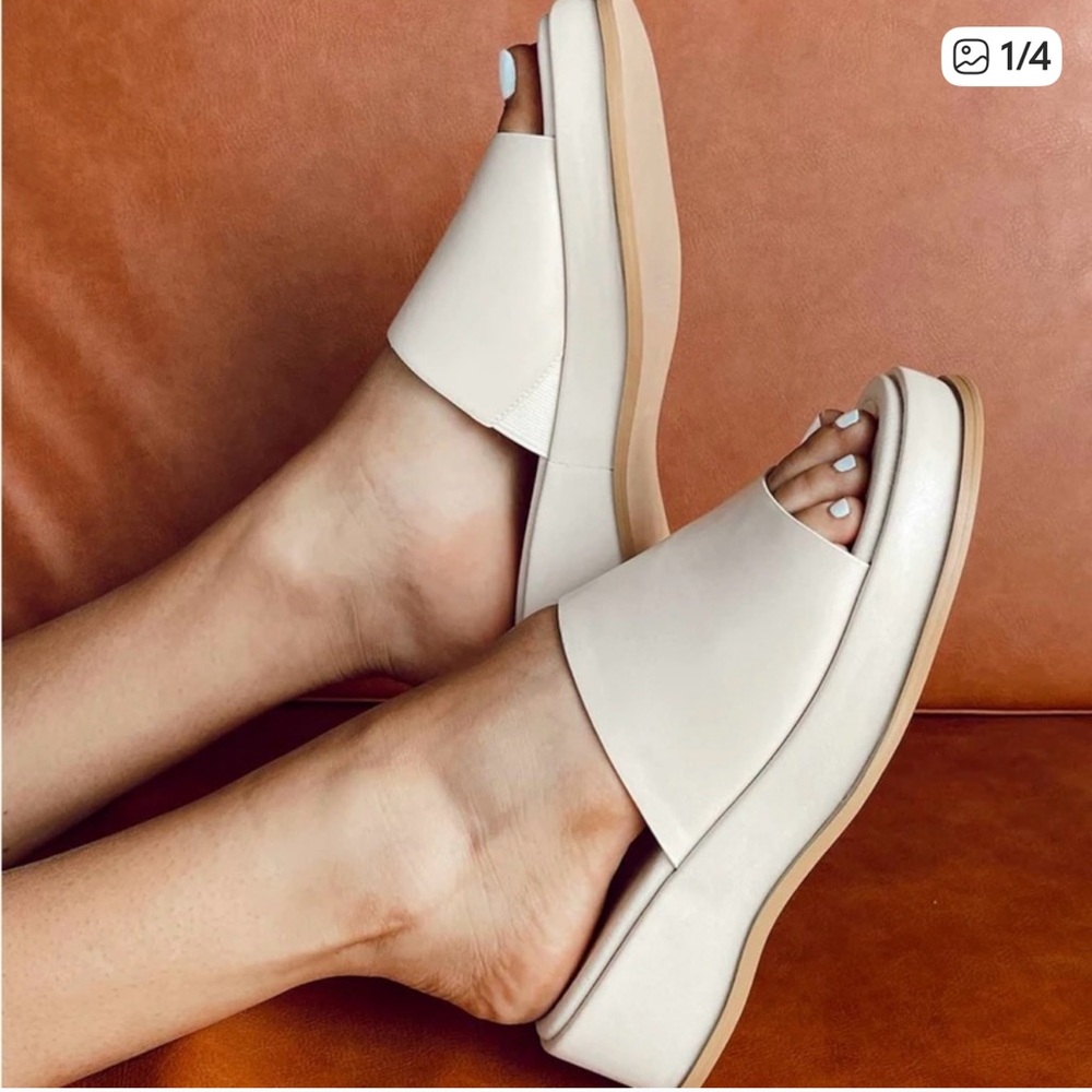 Princess Polly Bayshore Sandals Beige platform shoes 8